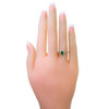 Emerald Diamond Platinum Halo Ring 7518-4916 Image5