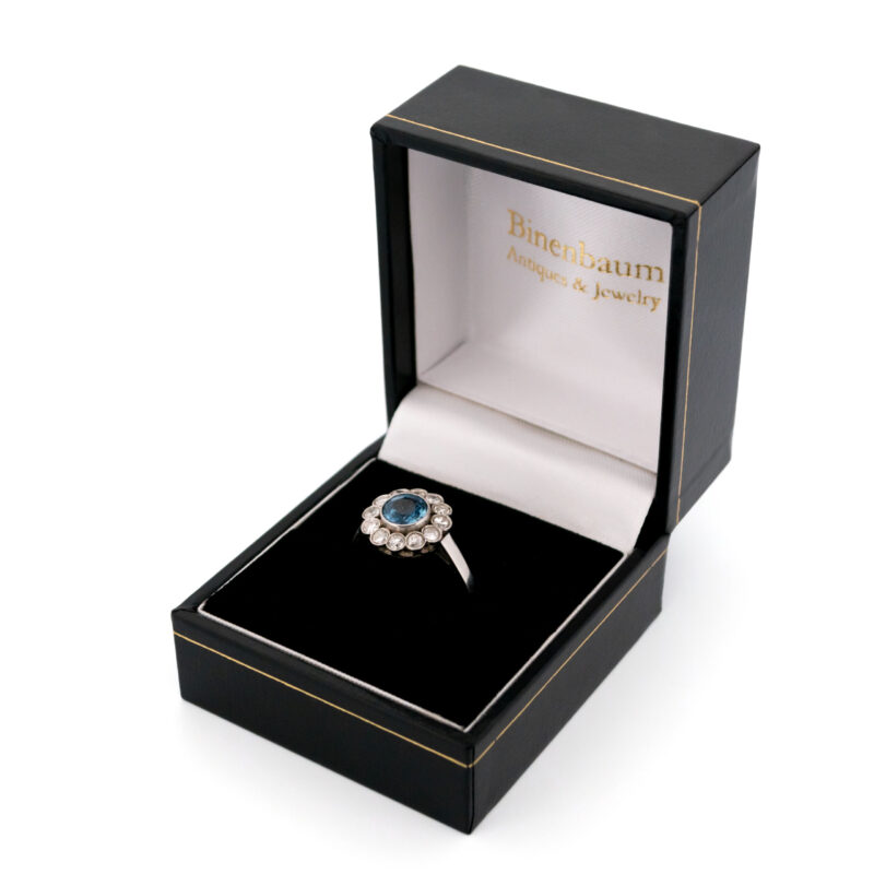 Saffier Diamant Platina Cluster Ring 7935-4780 - Afbeelding 7