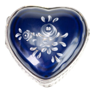 Enamel Porcelain Silver Heart-Shape Box 827-0841 Image1