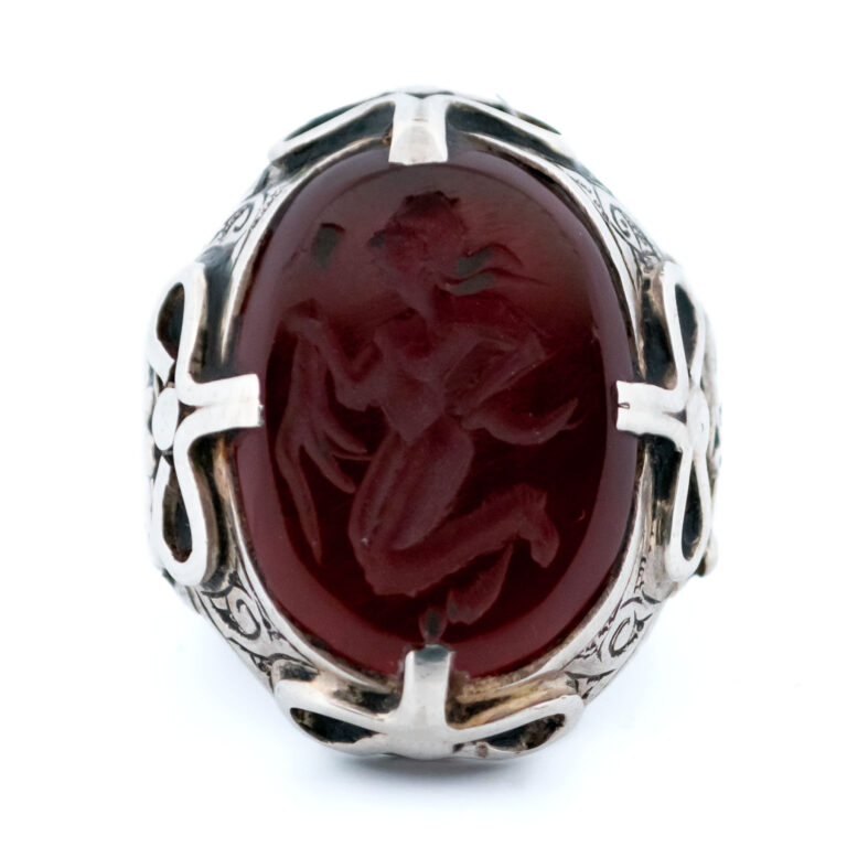 Carnelian Silver Intaglio Ring 8450-7067 Image2