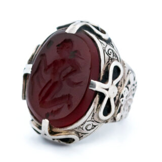 Carnelian Silver Intaglio Ring 8450-7067 Image1