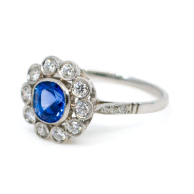 Diamond Sapphire Platinum Cluster Ring 8542-4945 Image2