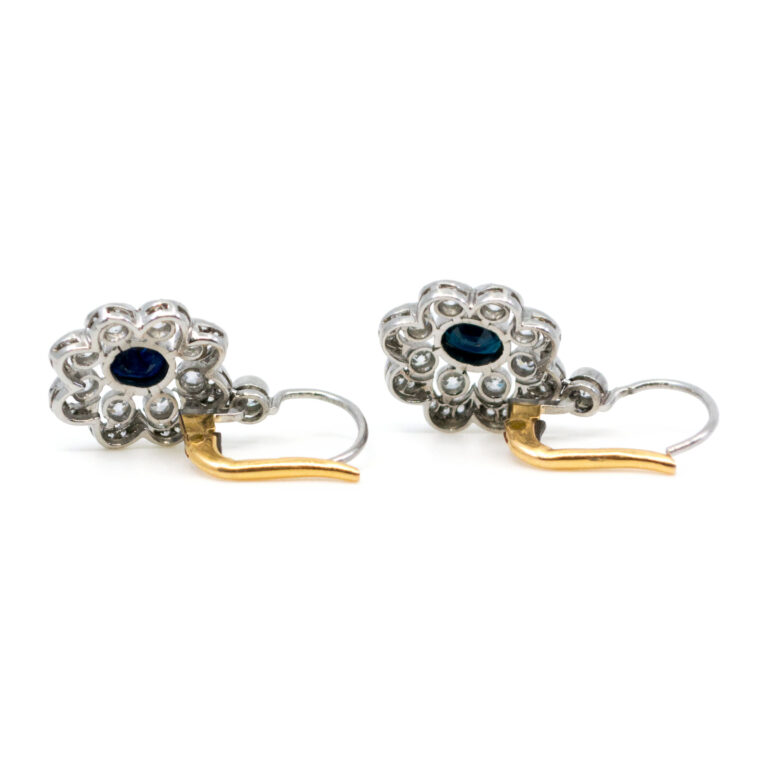 Diamond Sapphire Platinum Earrings 8601-2078 Image3