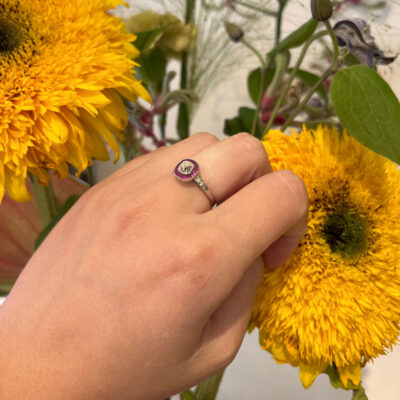 Diamond Ruby Platinum Target Ring 8951-6188 Image2