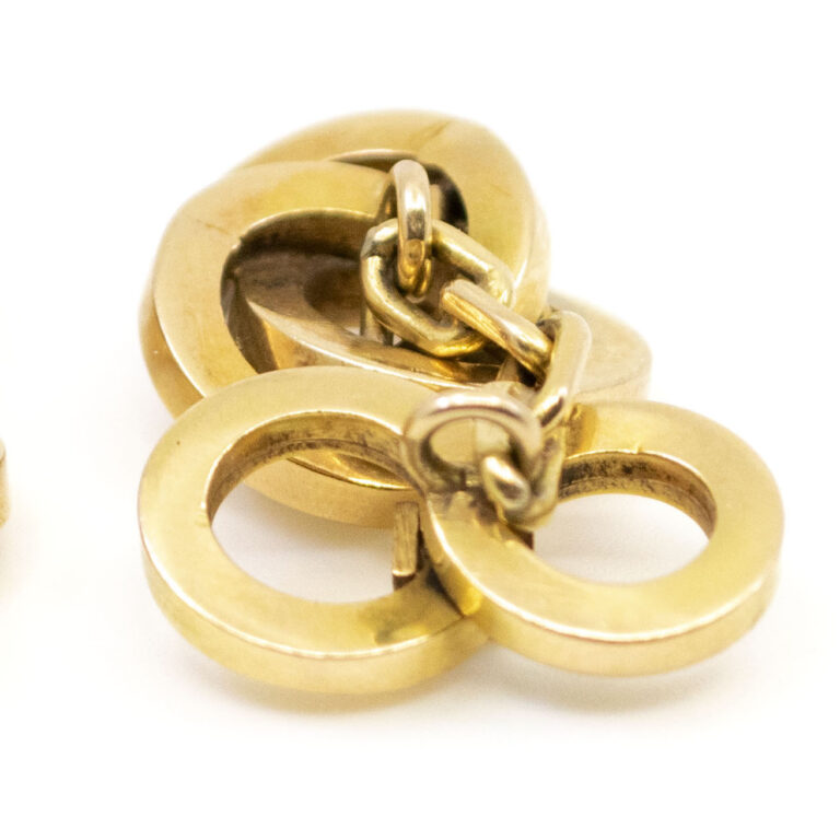 14k Triple-Rounds, Chain Link Cufflinks 9852-2209 - Image 6