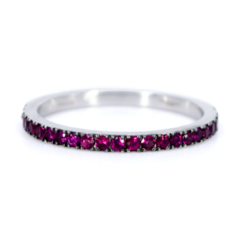 Anello di mezza eternità con rubino 18 carati 9998-0152 Immagine1
