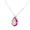Diamond Ruby Platinum Halo Necklace 11472-6287 Image2