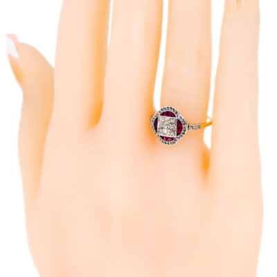 Diamond Ruby 18k Quatrefoil Ring 13971-8615 Image2