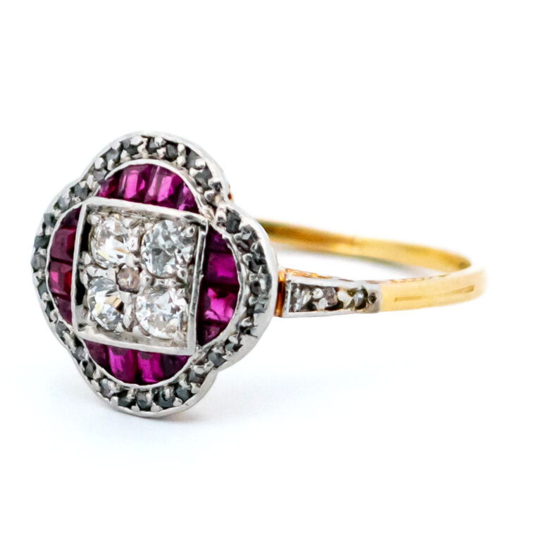 Diamond Ruby 18k Quatrefoil Ring 13971-8615 Image4