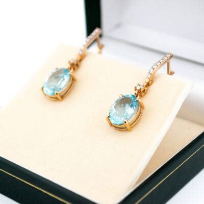 Aquamarine Diamond 14k Pendant Earrings 15162-8516 Image2