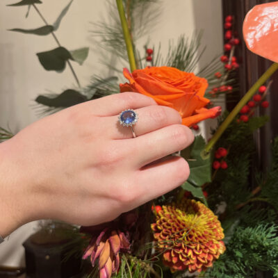 Diamond Sapphire 18k Cluster Ring 15569-8584 Image3