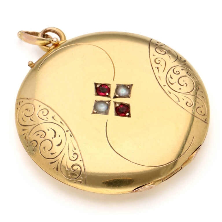 Glass Pearl 20k Round-Shape Locket 15618-8602 Image1