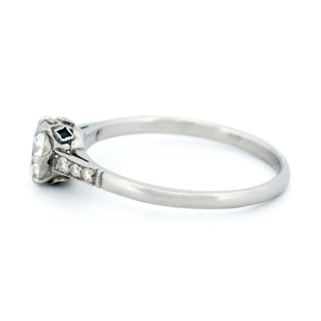 Diamond Sapphire Platinum Solitaire Ring 13816-5110 Image5