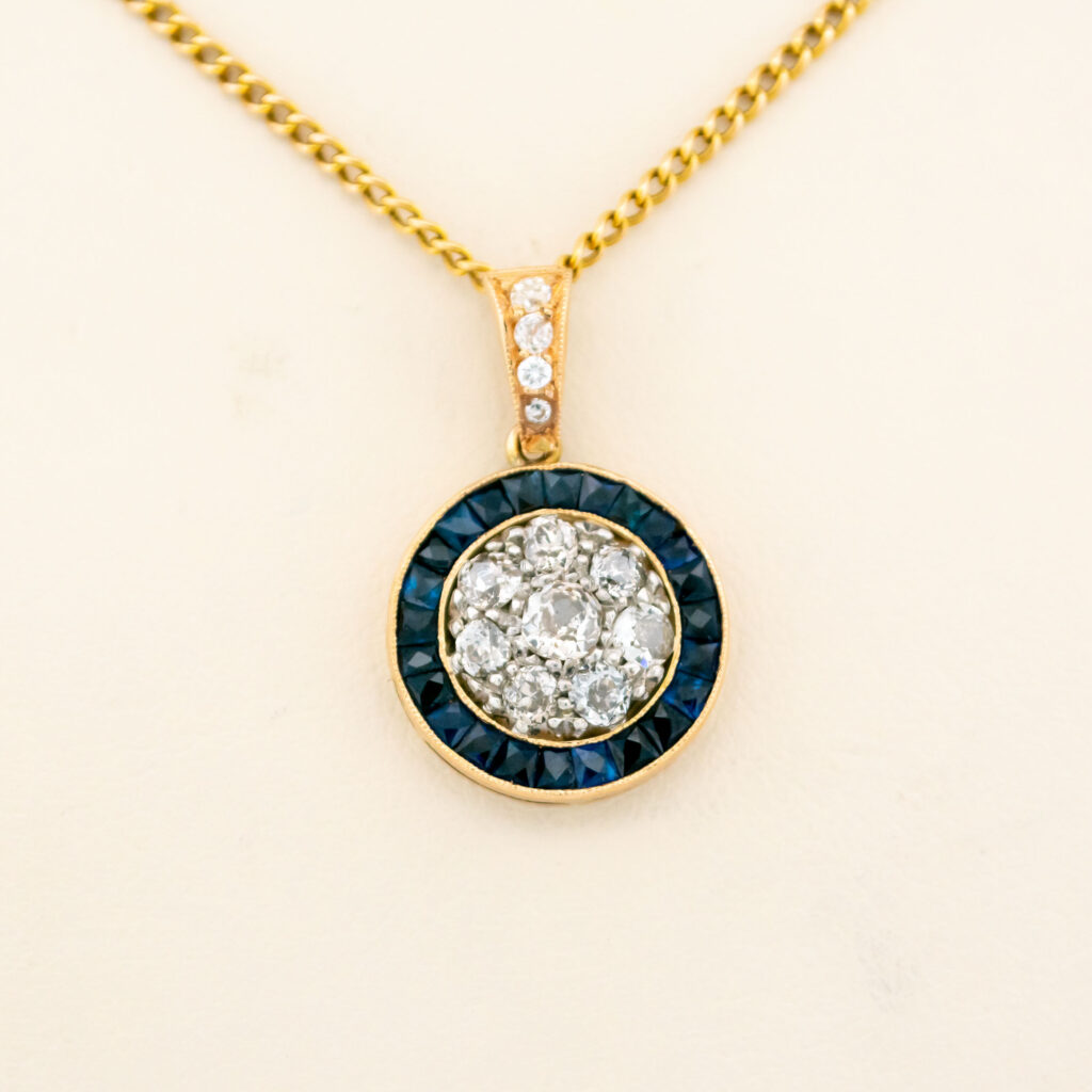 Diamond Sapphire 18k Target Pendant 15739-8616 Image2