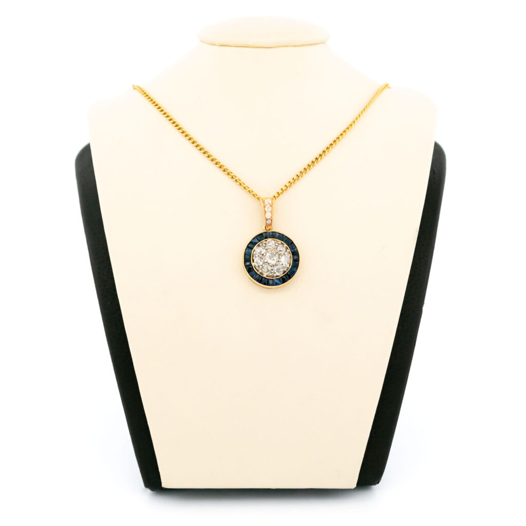 Diamond Sapphire 18k Target Pendant 15739-8616 Image1