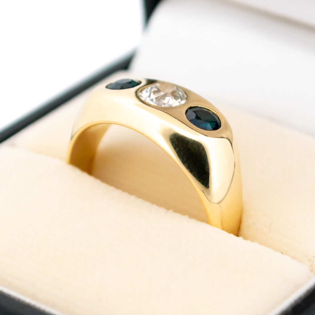 Diamond Sapphire 14k Gypsy Ring 15965-8686 Image2