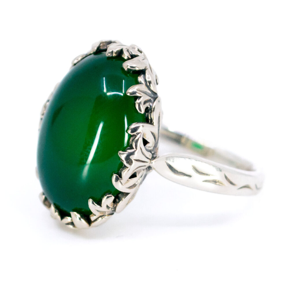Agate Silver Oval-Shape Ring 16090-2430 Image2