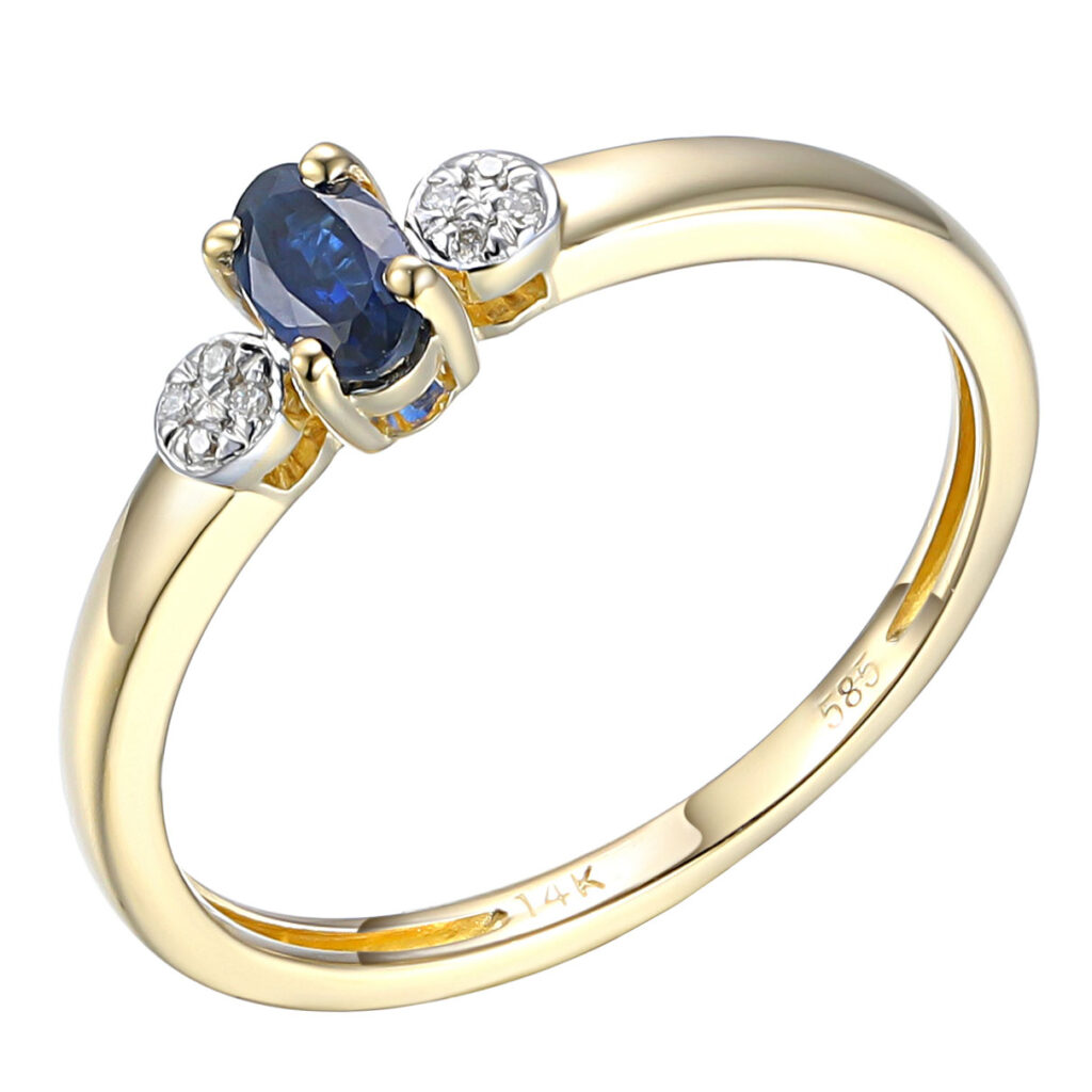 Diamond Sapphire 14k Trilogy Ring 16189-8733 Image1