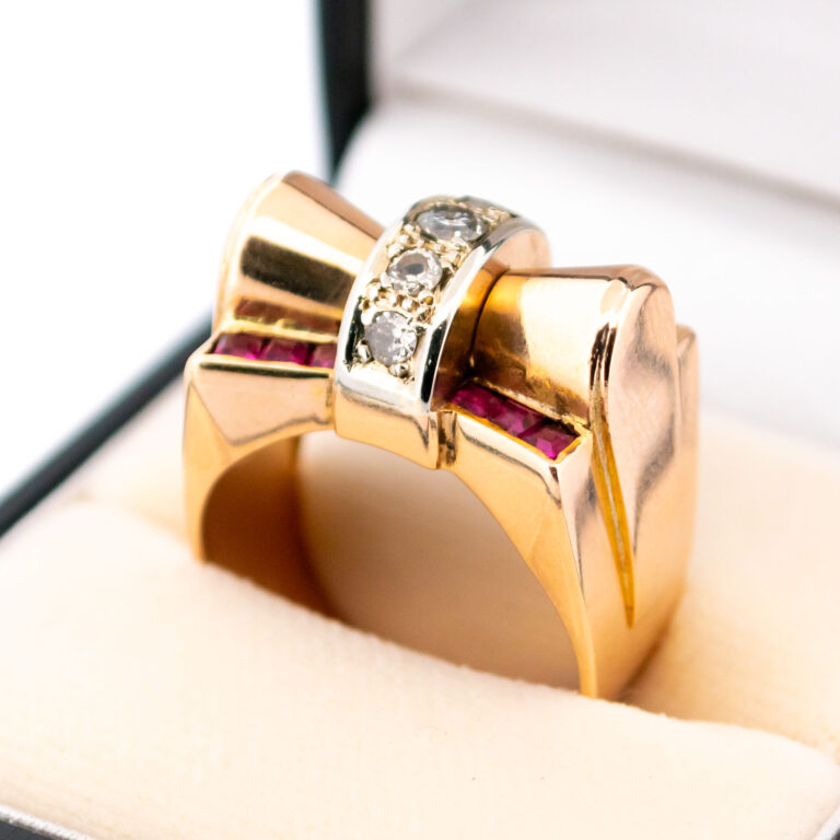 Diamond Ruby 14k Tank Ring 16232-8759 Image2