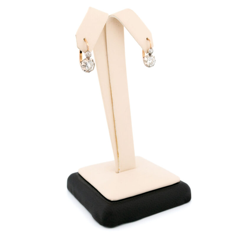 Diamanten 14k zilveren Dormeuse oorbellen 16244-8769 Afbeelding3