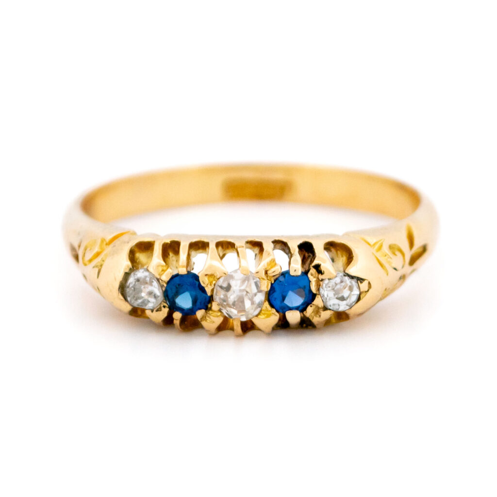 Diamond Sapphire 18k Row Ring 16337-8800 Image1