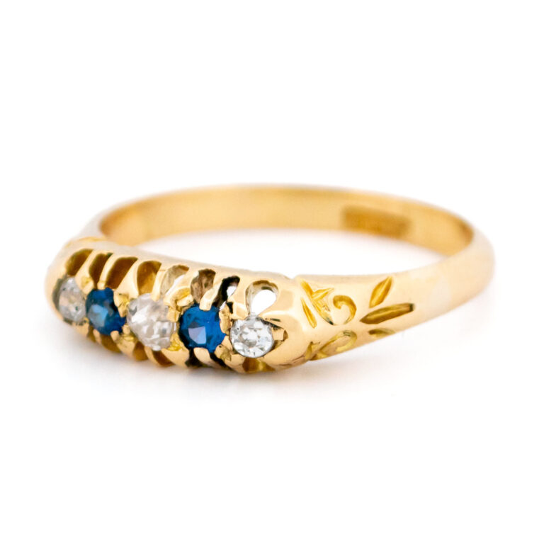 Diamond Sapphire 18k Row Ring 16337-8800 Image4