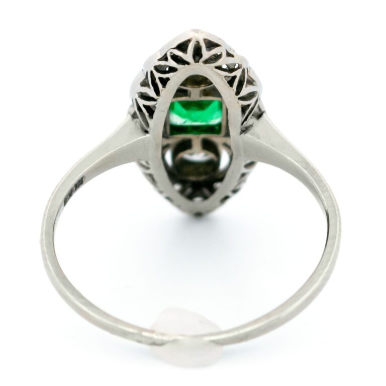 Diamond Emerald 18k Platinum Marquise-Shape Ring 16247-8771 - Image 8