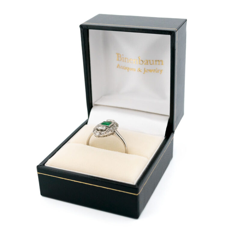 Diamond Emerald 18k Platinum Marquise-Shape Ring 16247-8771 - Image 9