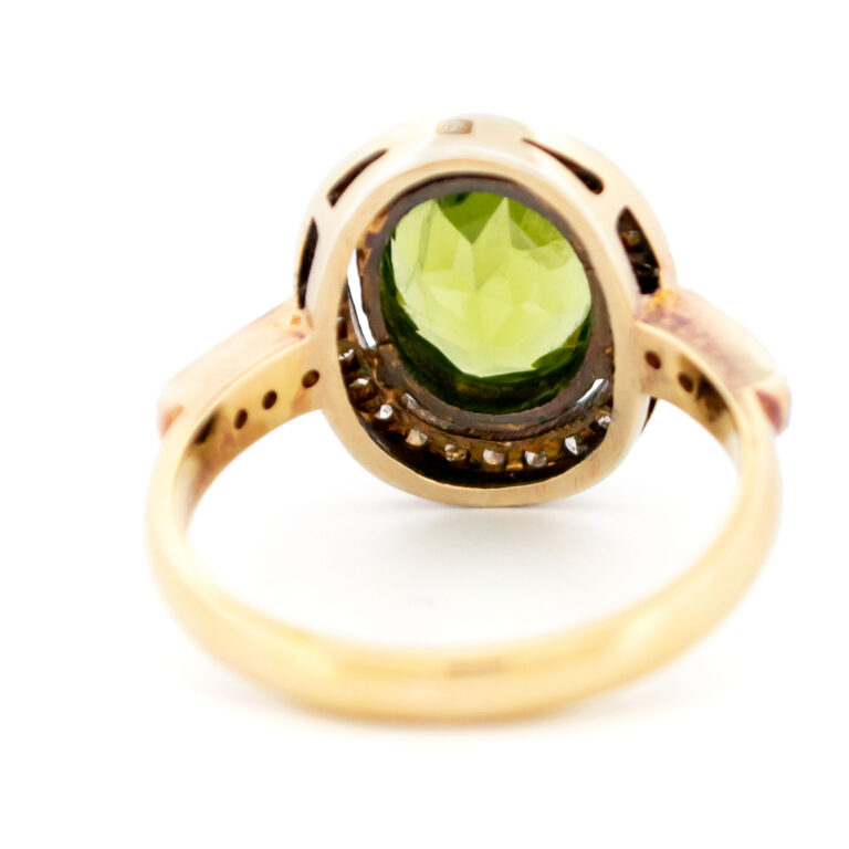 Diamond Peridot 14k Silver Cluster Ring 14610-8379 - Image 7