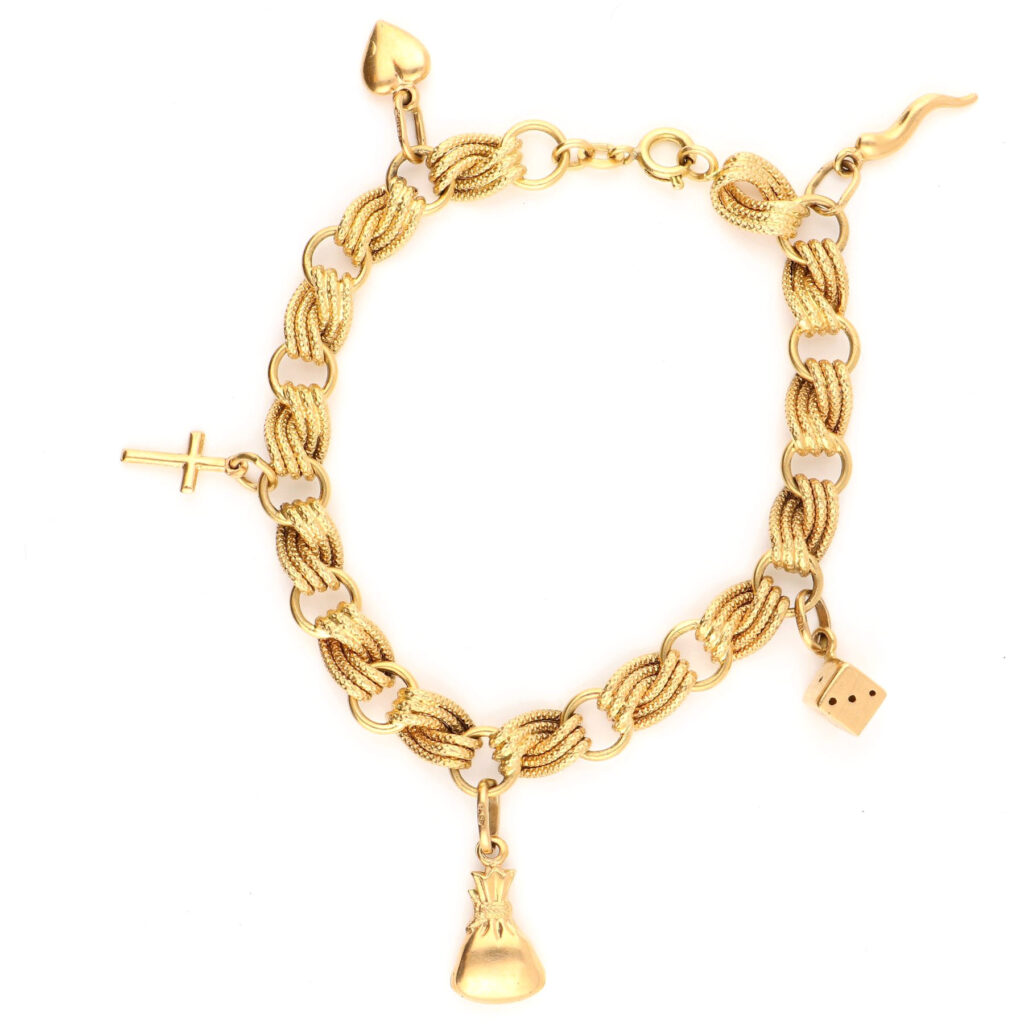 18k Braided Link Charm Bracelet 16414-8844 Image5