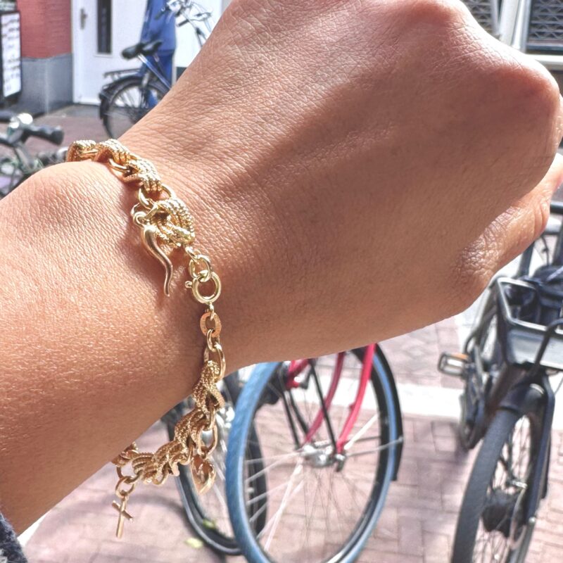 18k Braided Rope Link Charm Bracelet 16414-8844 - Image 5