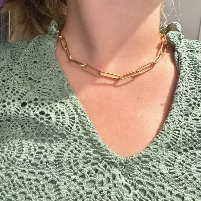 Collar de eslabones con clip de papel de 14 k 16661-8921 - Imagen 2