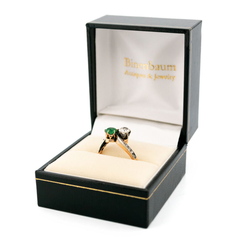 Diamond Emerald 14k Silver Toi Et Moi Ring 15903-2463 - Image 8