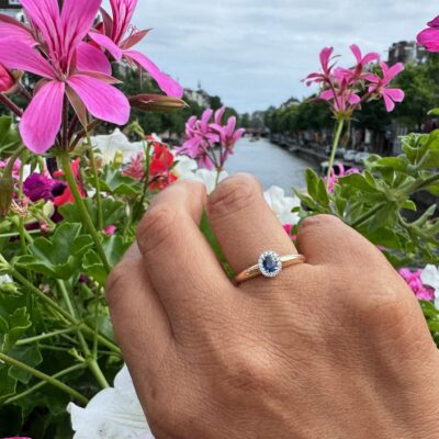 Sapphire Diamond 14k Cluster Ring 16407-8840 Image2