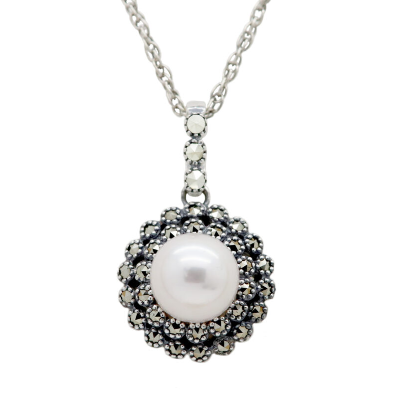Colgante de plata en racimo de perlas de marcasita (pirita) 13643-1353a Imagen 1