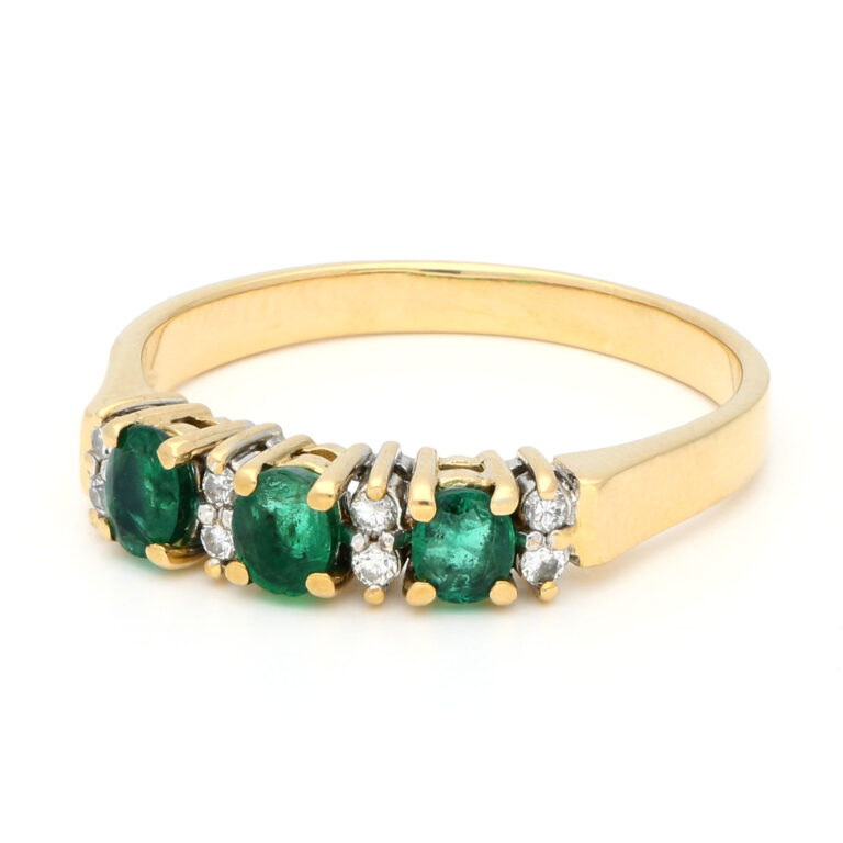 Diamond Emerald 18k Row Ring 16739-8971 Image3