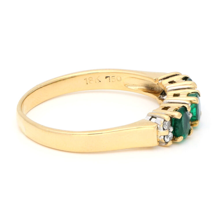 Diamond Emerald 18k Row Ring 16739-8971 Image4