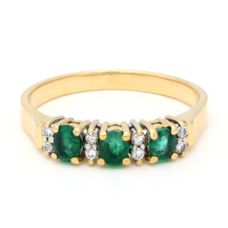 Diamond Emerald 18k Row Ring 16739-8971 Image1