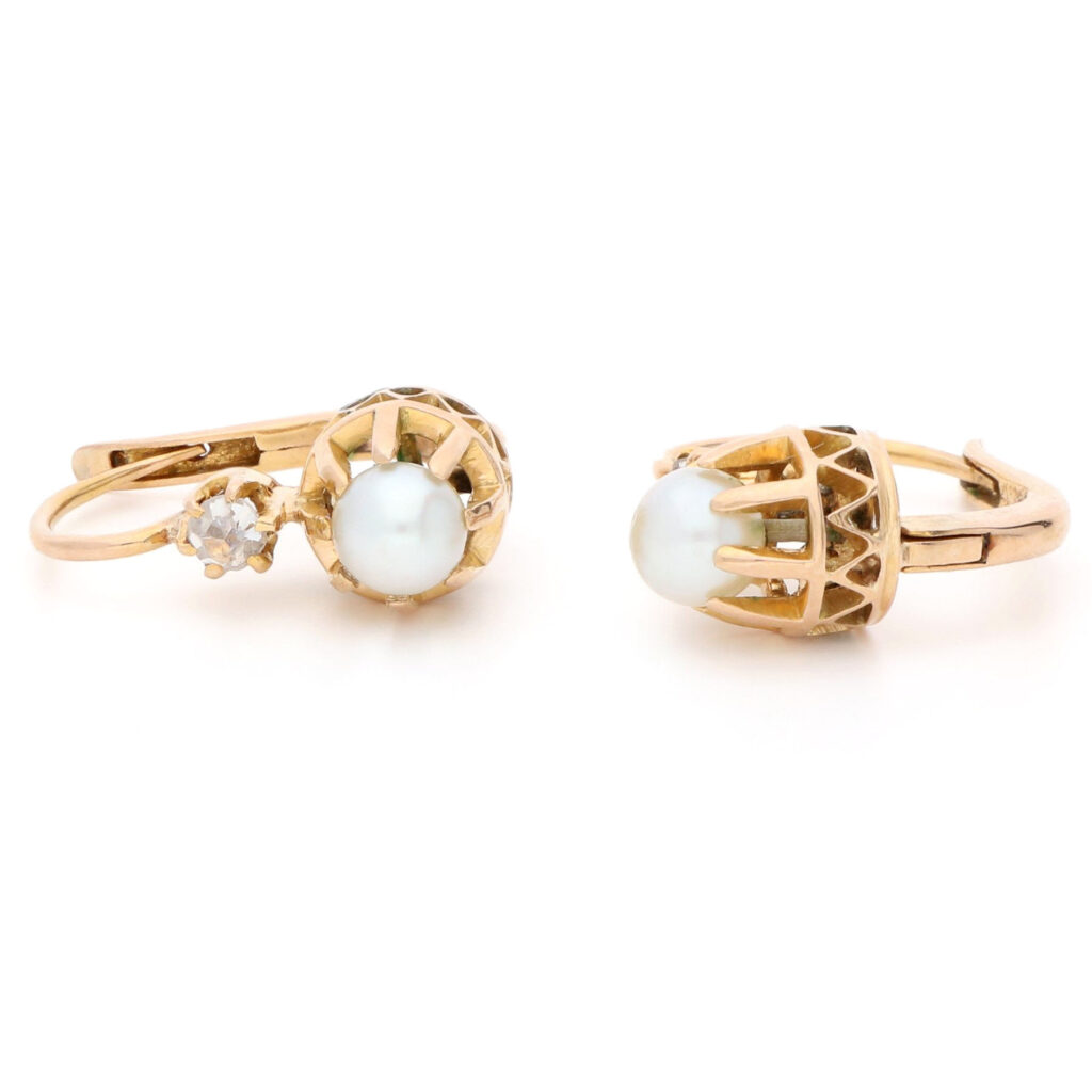 Diamond Pearl 18k Dormeuse Earrings 16930-9026 Image2