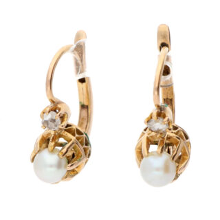 Diamond Pearl 18k Dormeuse Earrings 16930-9026 Image1