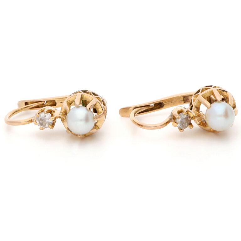 Diamond Pearl 18k Dormeuse Earrings 16930-9026 Image5