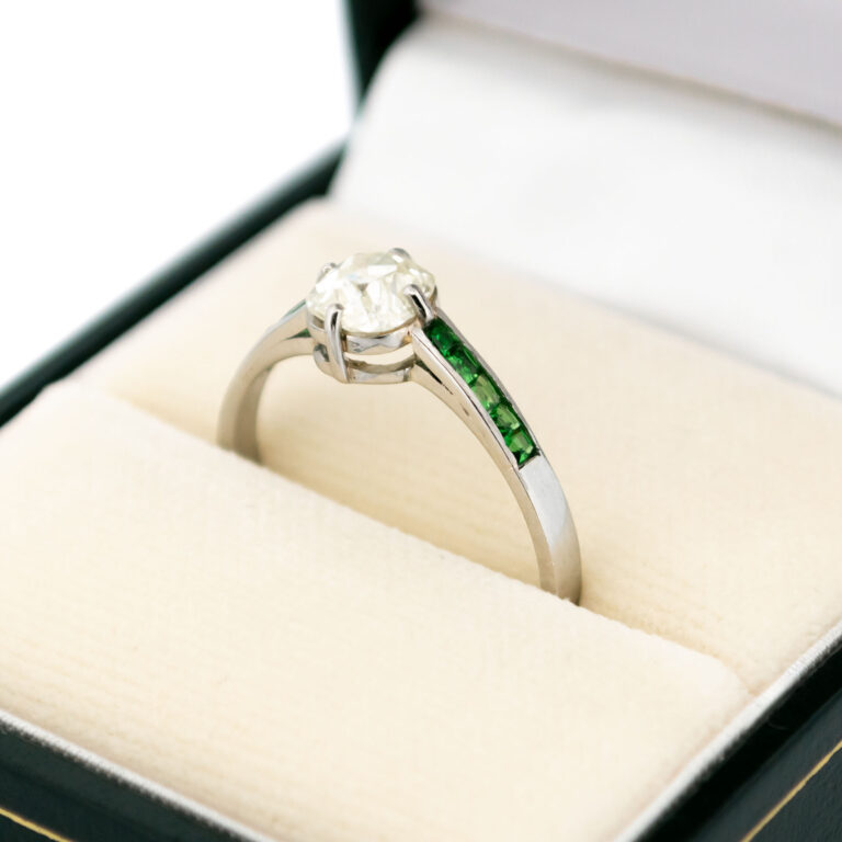 Solitärring mit Diamant-Granat und Platin 16983-5214 Bild2