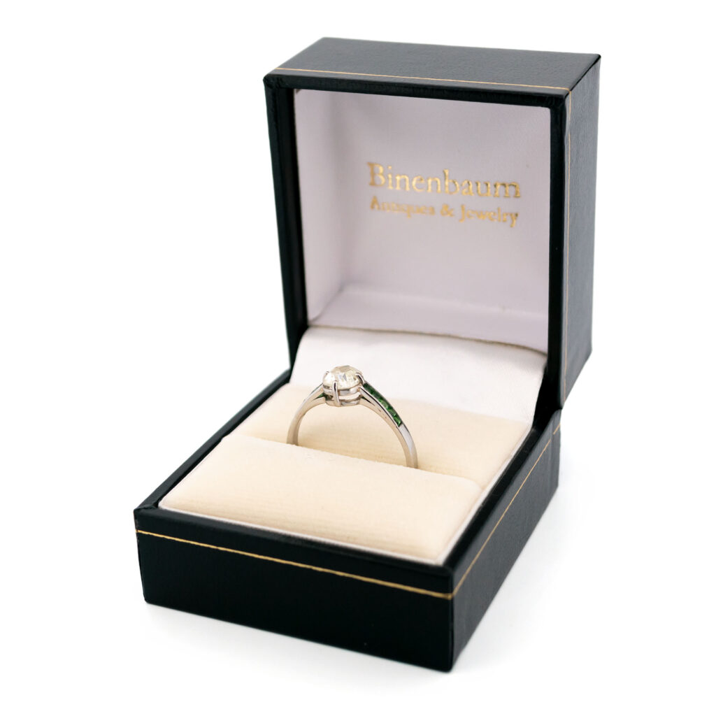 Diamond Garnet Platinum Solitaire Ring 16983-5214 Image5