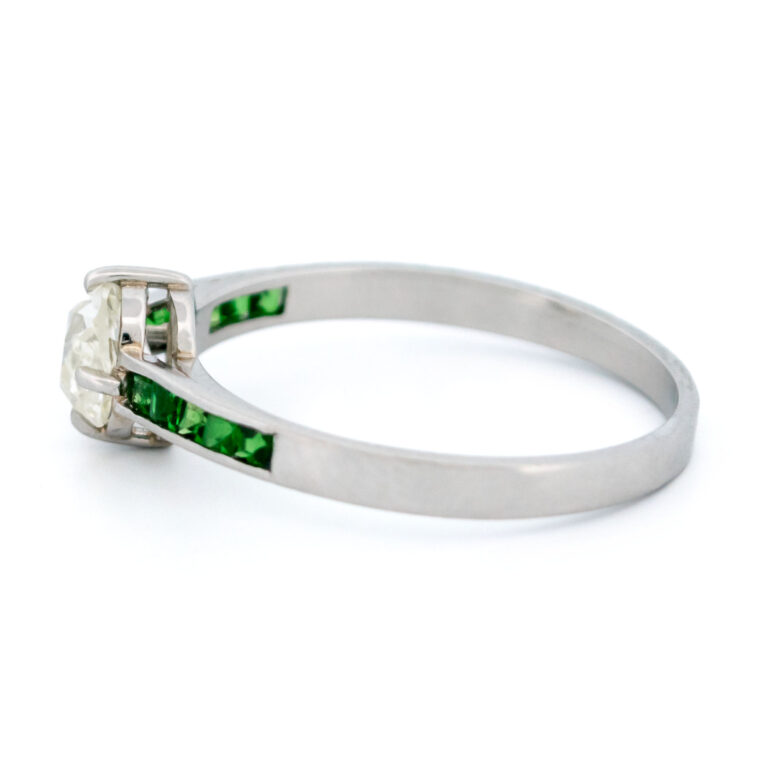 Solitärring mit Diamant-Granat aus Platin 16983-5214 - Bild 7