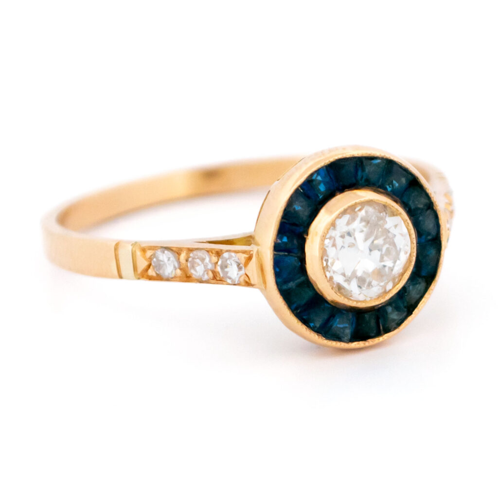 Diamond Sapphire 18k Target Ring 16985-5219 Image3