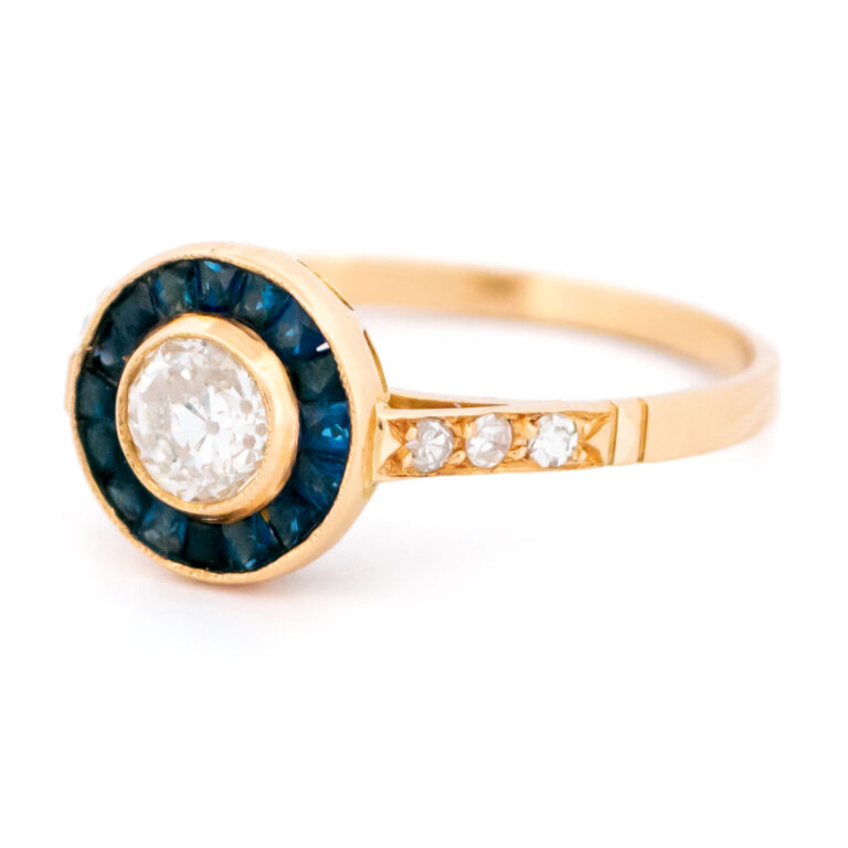 Diamond Sapphire 18k Target Ring 16985-5219 Image4