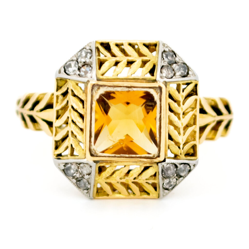 Citrine Diamond 18k Ring 16412-8843 Image1