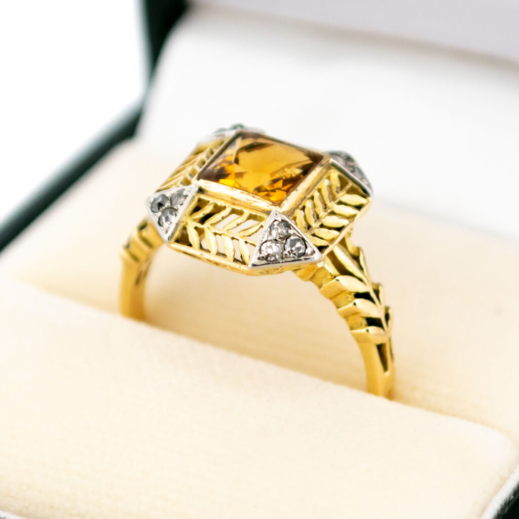 Citrine Diamond 18k Ring 16412-8843 Image2