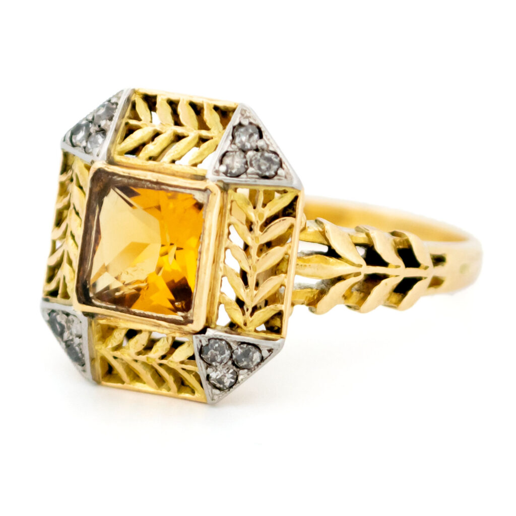 Citrine Diamond 18k Ring 16412-8843 Image4