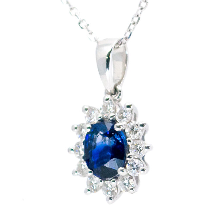 Diamond Sapphire 18k Cluster Pendant 17032-9079 Image2